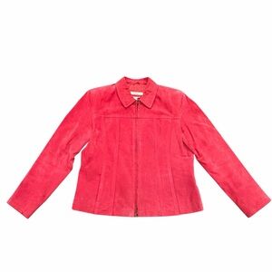 Women's Pink Suede Zip Up Jacket S